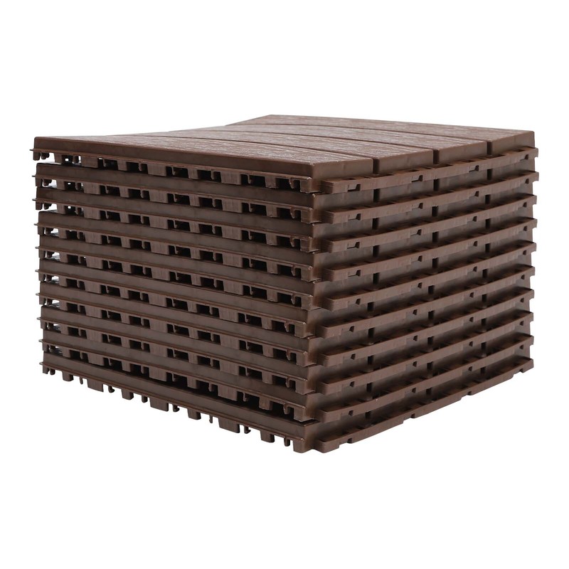 12x12" Plastic Interlocking Composite Decking Floor Deck Tiles Bacony Pavers gallery