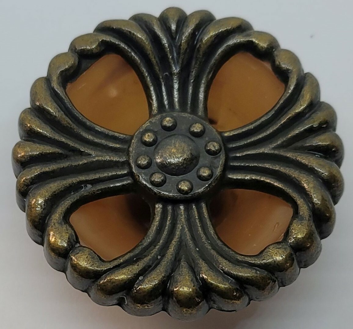 2" Round Bakelite Zinc Diecast Waterfall style knob pull mid century modern rust gallery