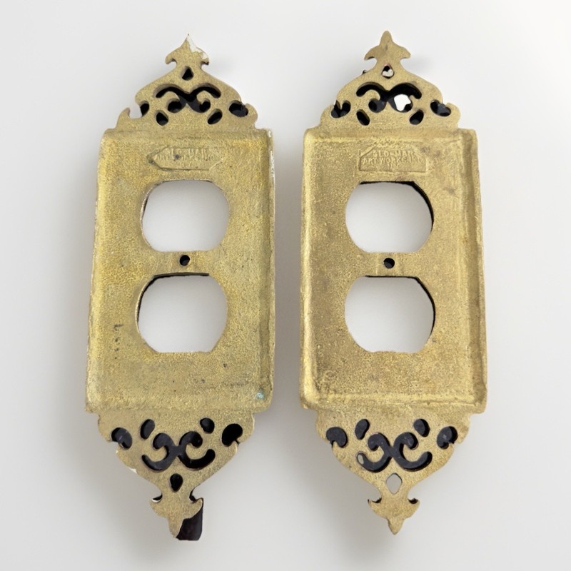 Victorian-style hammered brass single & duplex outlet & switch cover plates gallery