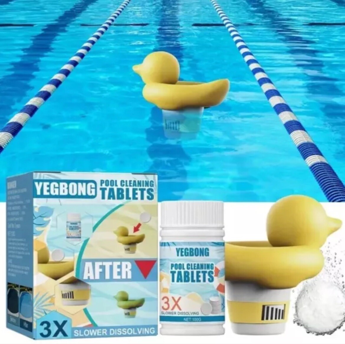 Yegbong pool cleaning tablet - 100pcs gallery