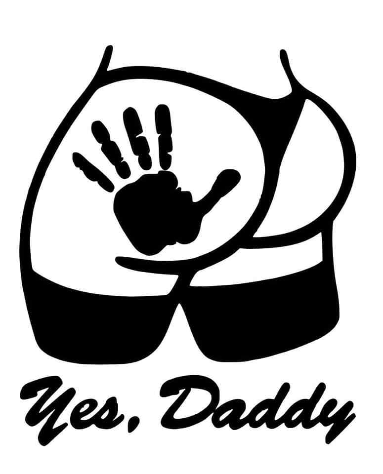 Funny Butt Hand Print Yes Daddy Vinyl Decal gallery
