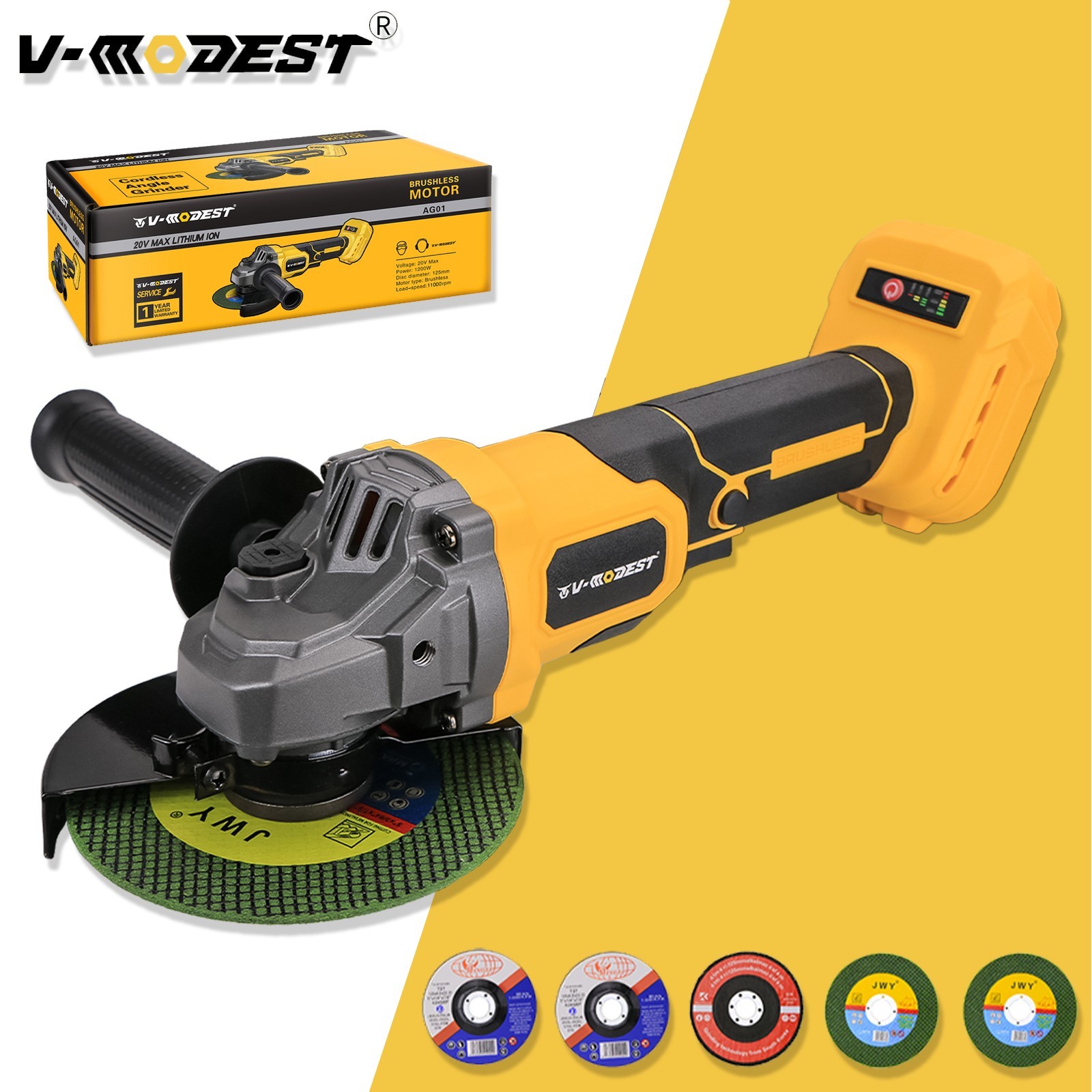 For Dewalt 20Volt Max 4-1/2 Brushless Cordless Angle Grinder Power Tool 9000RPM gallery