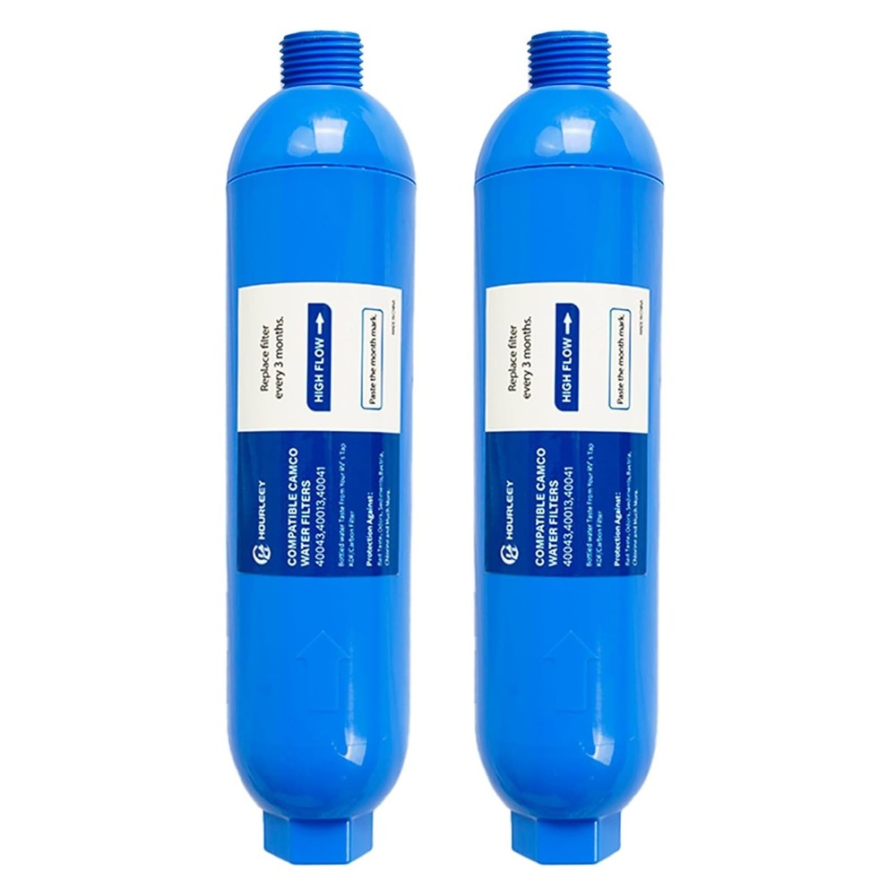 Hourleey 2Pack RV Inline Water Filter Reduces Chlorine, Taste, Odor, Sediment