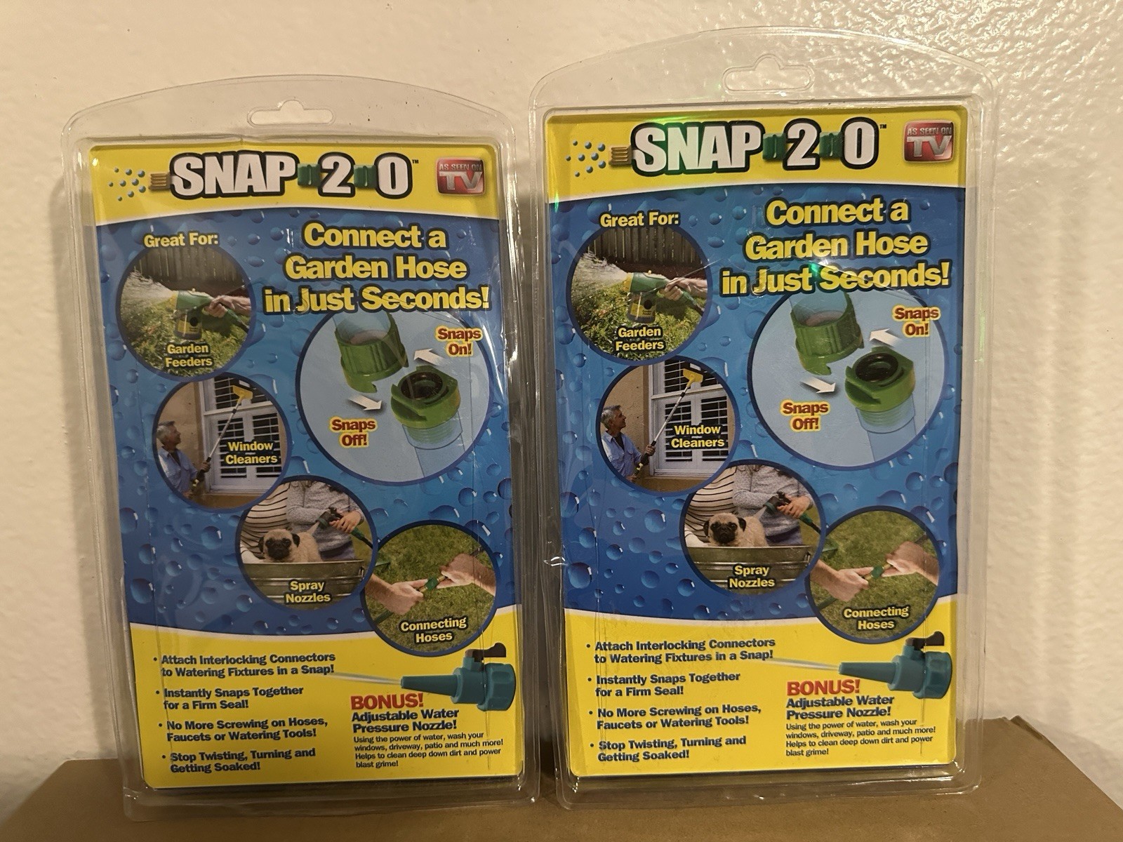 (2)AS SEEN ON TV-SNAP 2-0 Connect Garden Hose In Sec BONUS Water Pressure Nozzle gallery