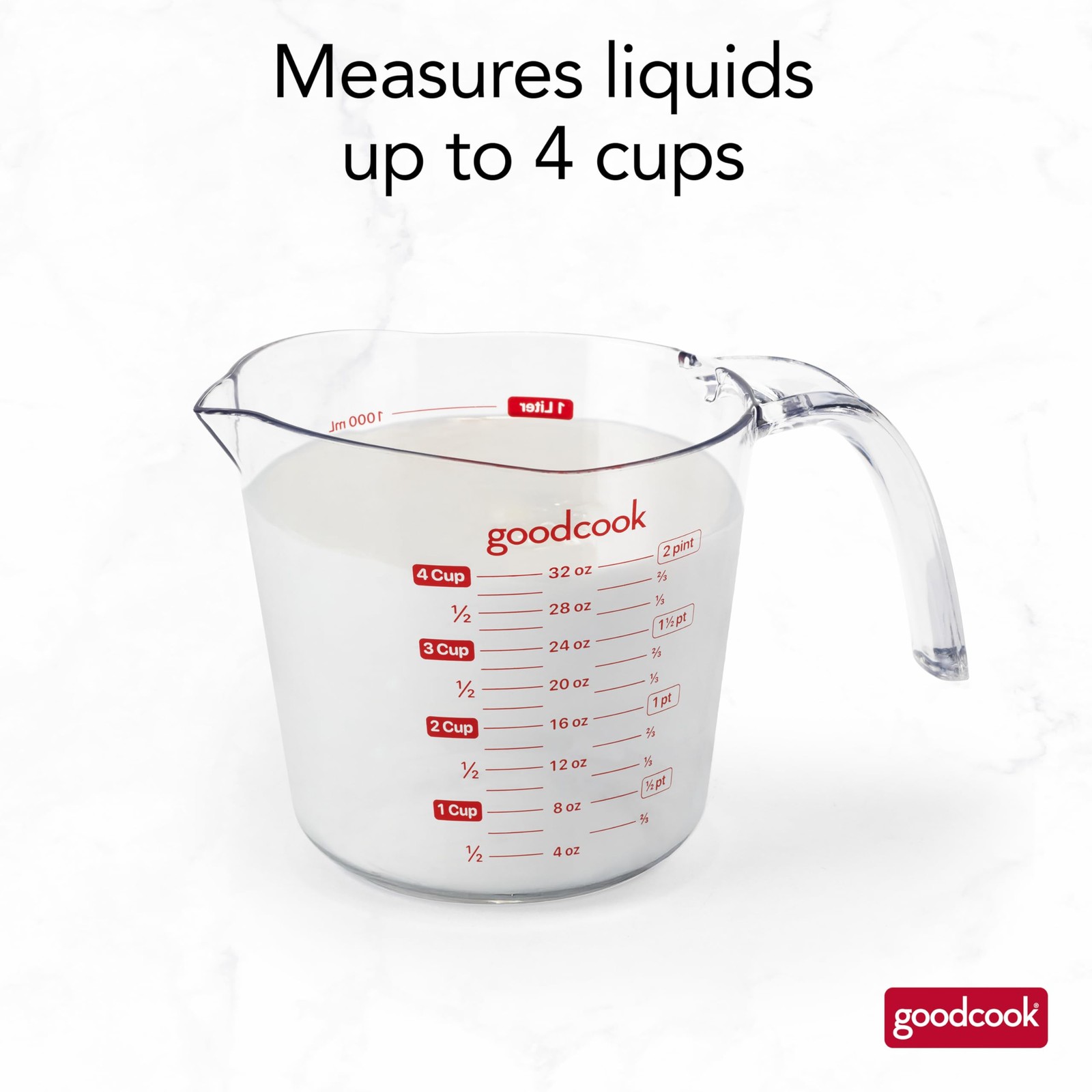 Everyday 4Cup Liquid Measuring Cup, Clear Plastic with EasytoRead Markings, T... gallery