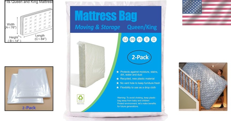 Lightweight Waterproof Mattress Bag Set for Queen/King, 2 Pack - No Zip Closure gallery