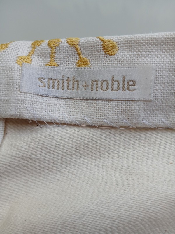 CUSTOM SMITH & NOBLE DRAPES~OFF WHITE W/ EMBROIDERED Gold Sunburst ~81”LONG gallery