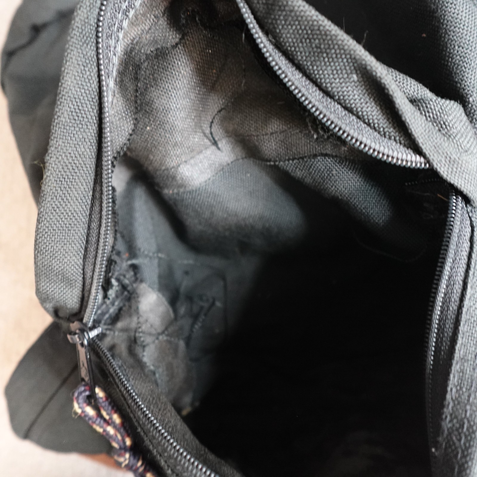 Vintage Jansport Backpack Black Solid Suede Bottom 3
