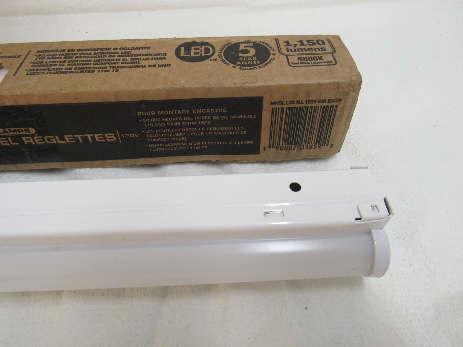 Lithonia Lighting 2' LED 1 Lamp Strip Light Matte White 4000K Bright Integrated gallery