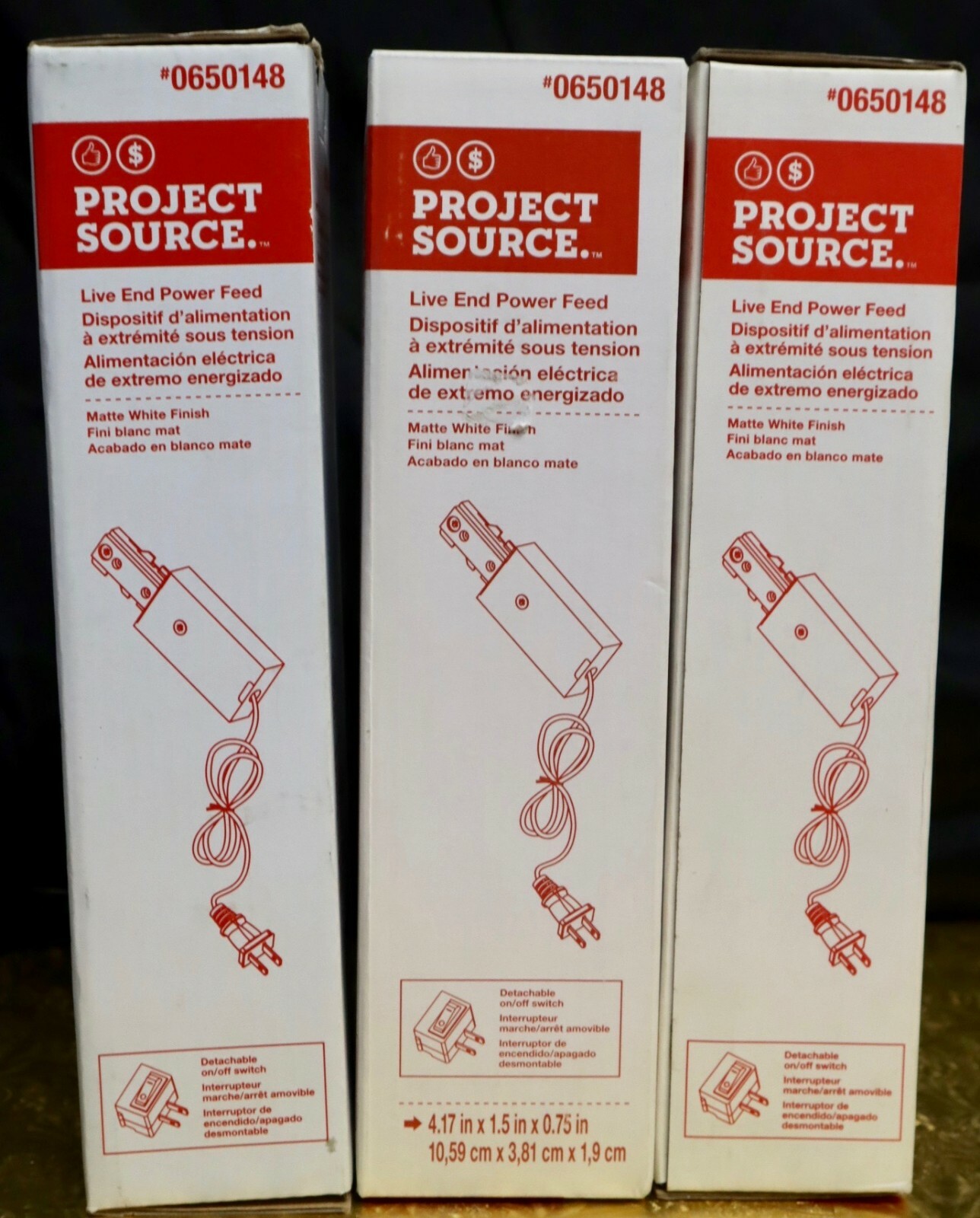 Project Source Live End Power Feed for Track Lighting Matte white 0650148. 427P gallery