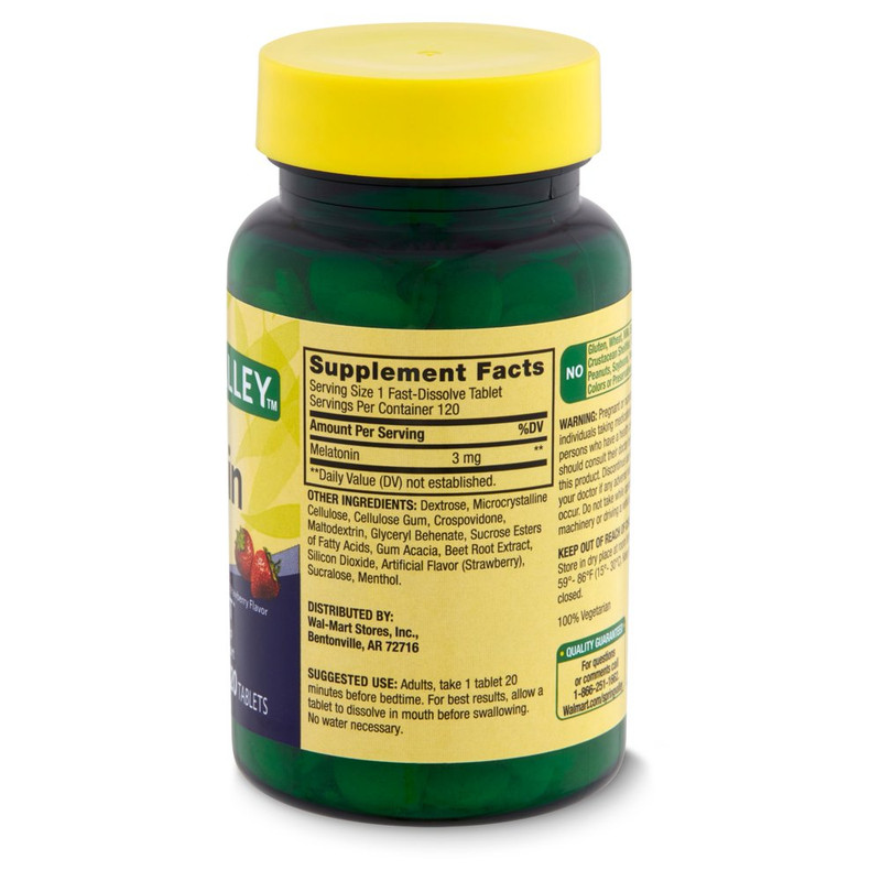Spring Valley Fast-Dissolve Melatonin Dietary Supplement, 3 Mg, 120 Count gallery