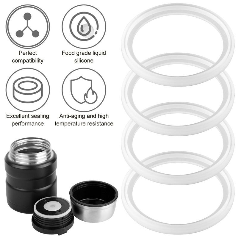 4pcs Replacement Rubber Gaskets Compatible for Thermos Stainless King 16 & 24... gallery