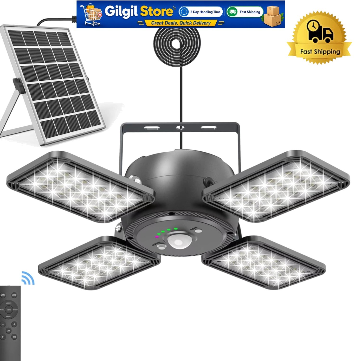 1200LM Solar Shed Light with Motion Sensor & Remote Control - 5 Modes gallery