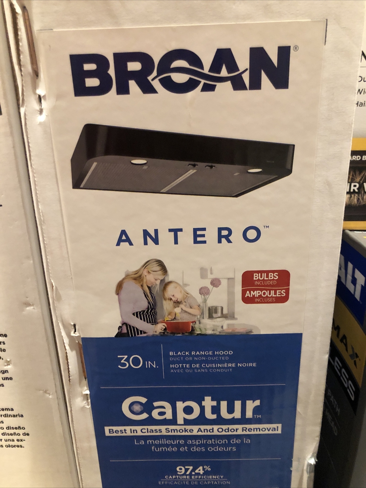 Broan 30" Antero Black Undercabinet Range Hood Fan Duel Lights 30" #CLSC130BL gallery