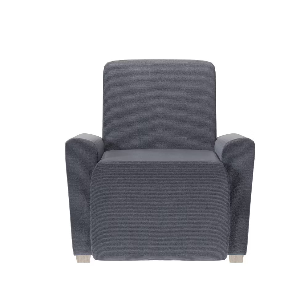 4pc Chenille Stretch Recliner Slipcover Cadet Blue - Zenna Home gallery