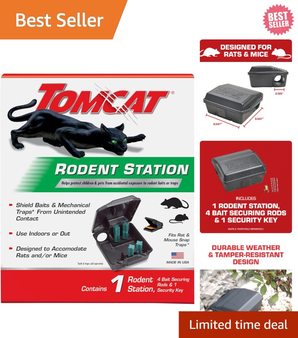 Weather-Resistant Rodent Bait Station with Security Key - Protect Pets & Kids gallery