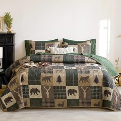 Rustic/Patchwork/Country,Reversible Lightweight Bedspread Set – GG Home