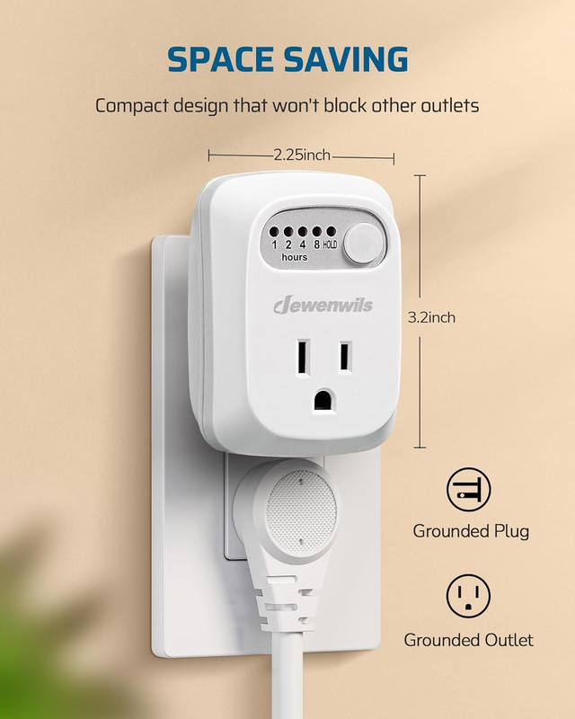 Indoor Countdown Timer Outlet 2Pack, Timers for Electrical Outlets, 125V/15A/100 gallery