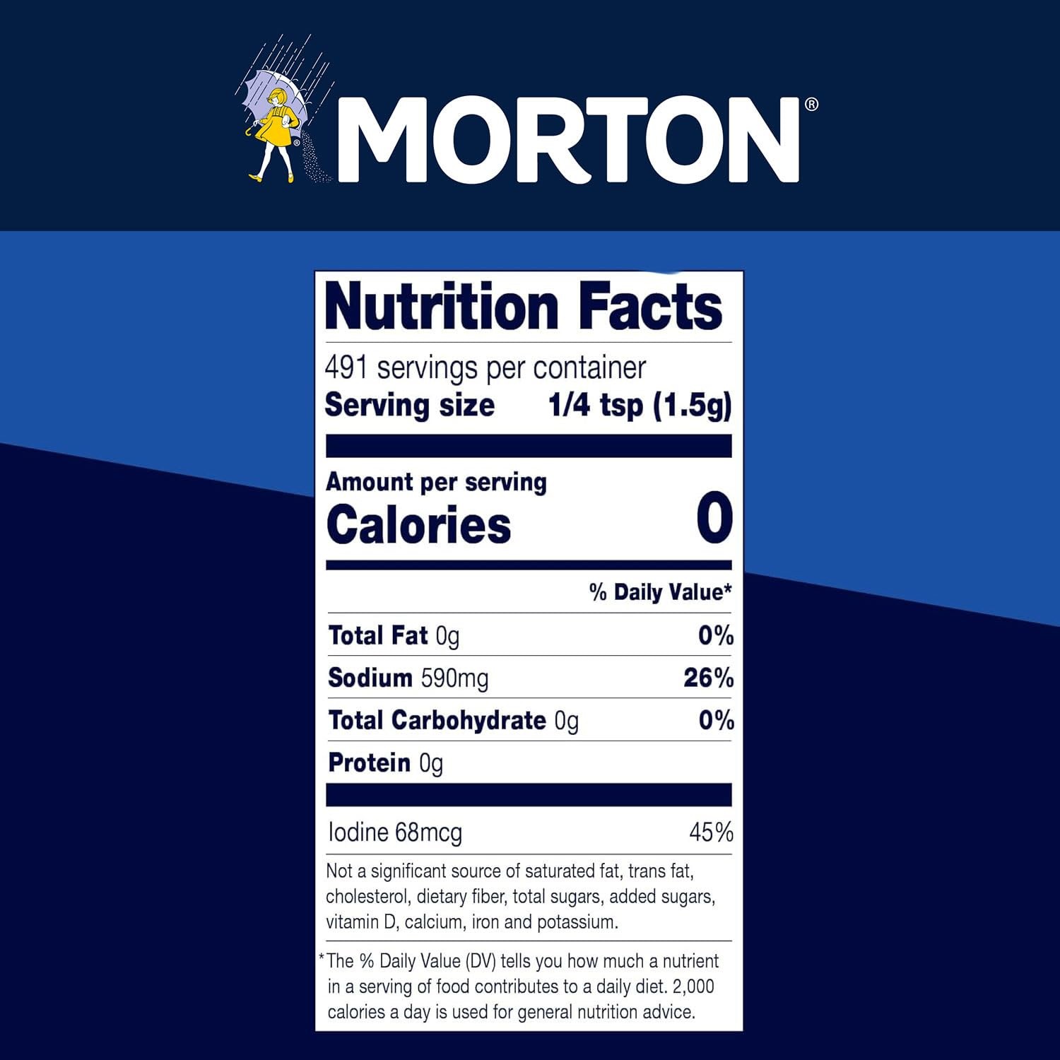 Morton Iodized Salt, All-Purpose, (26 oz), 2-Pack - 26 Ounce (Pack of 2) gallery