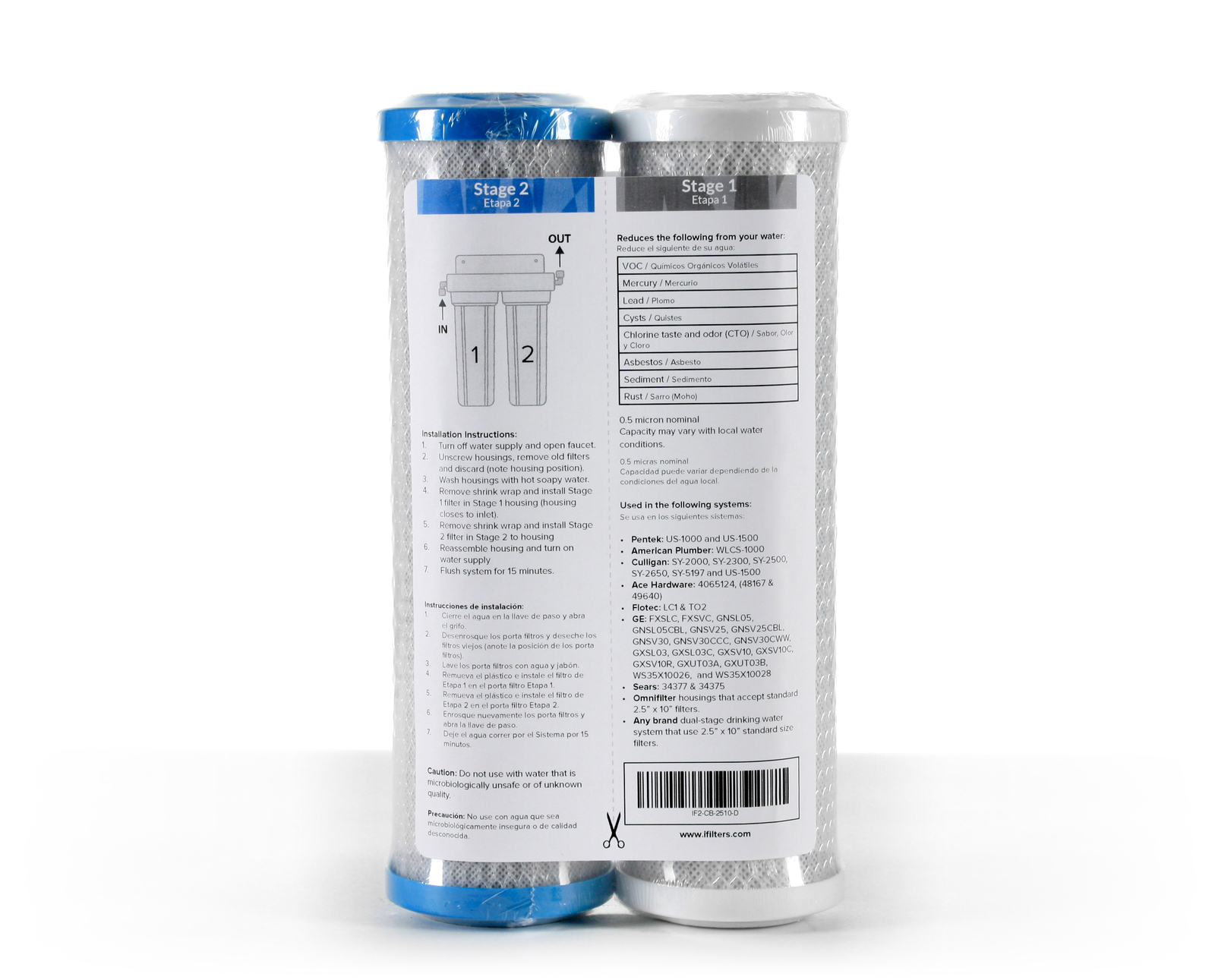 Dual Stage Drinking Water Filter Replacement Set, filters VOC Mercury Lead Cysts gallery
