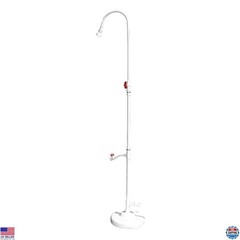 7ft Poolside Shower with Adjustable Head & Foot Tap, Garden Hose Compatible
