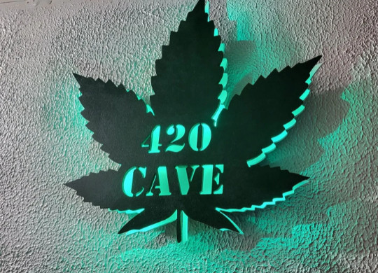 Marijuana leaf sign, 420 man cave, Personalized weed sign, Smoking lounge sign, gallery