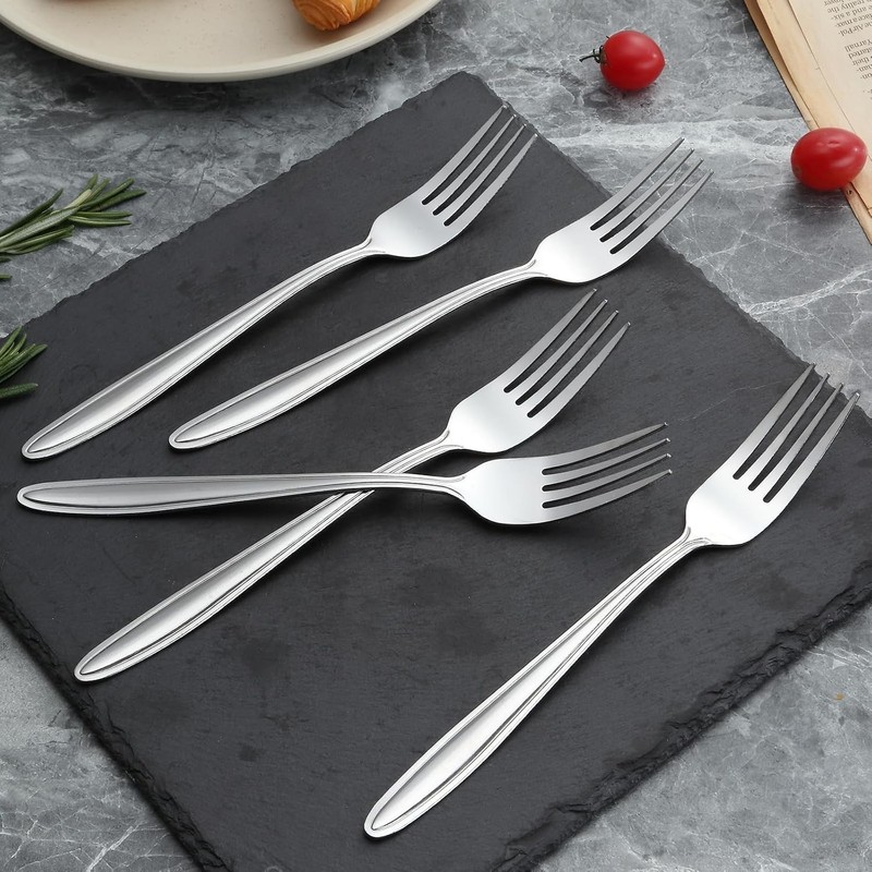 Forks and Spoons Silverware Set - 24-Piece Food Grade Stainless Steel Silverw... gallery