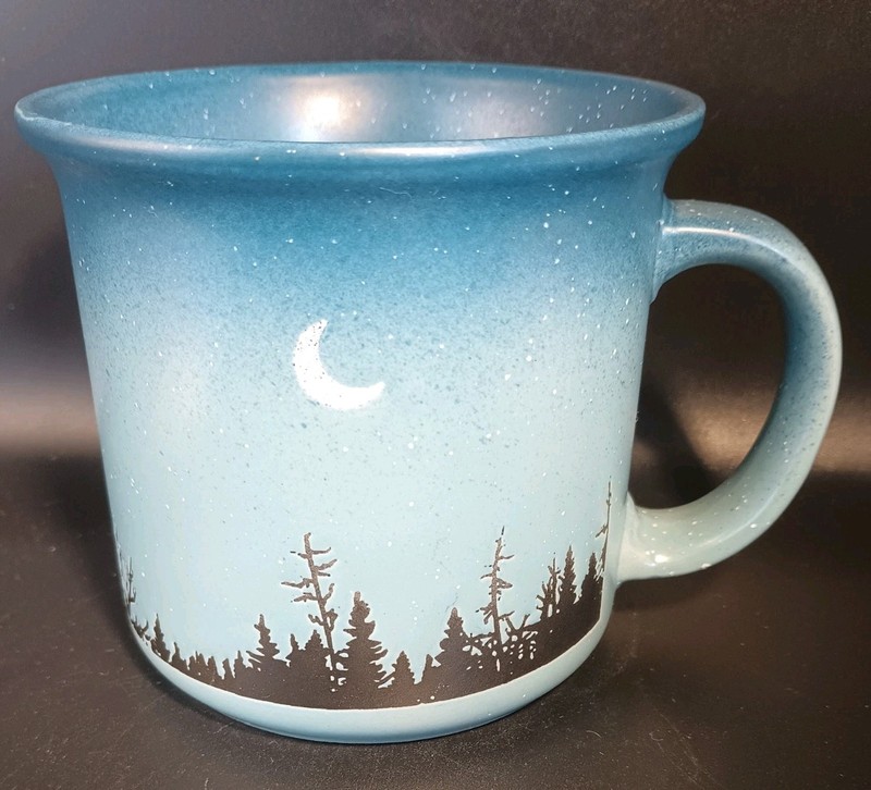 Nicole Miller Matte Collection Ceramic Mug Celestial Moon Stars Forest gallery