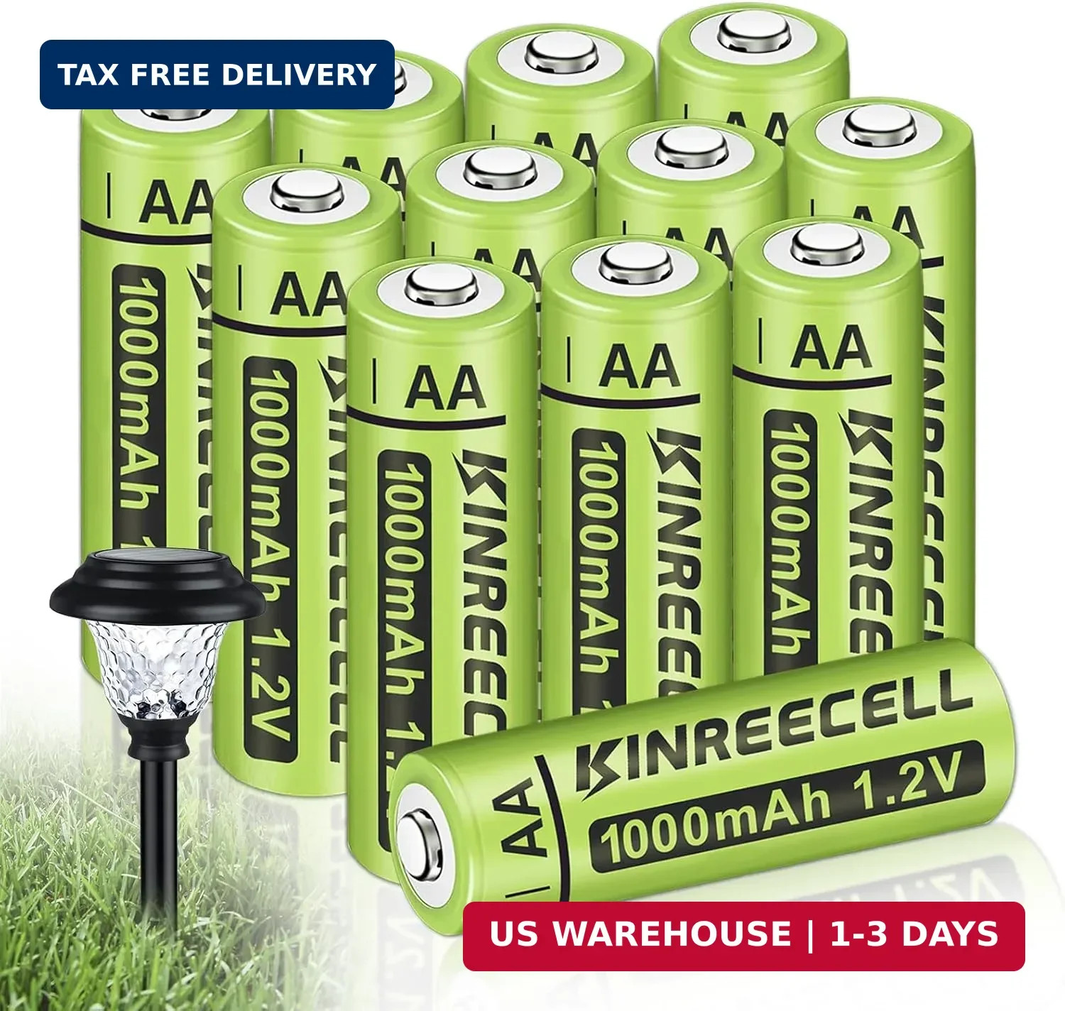 Rechargeable AA Batteries, Ni-MH Double A Solar Batteries High Capacity 1.2V Pre gallery