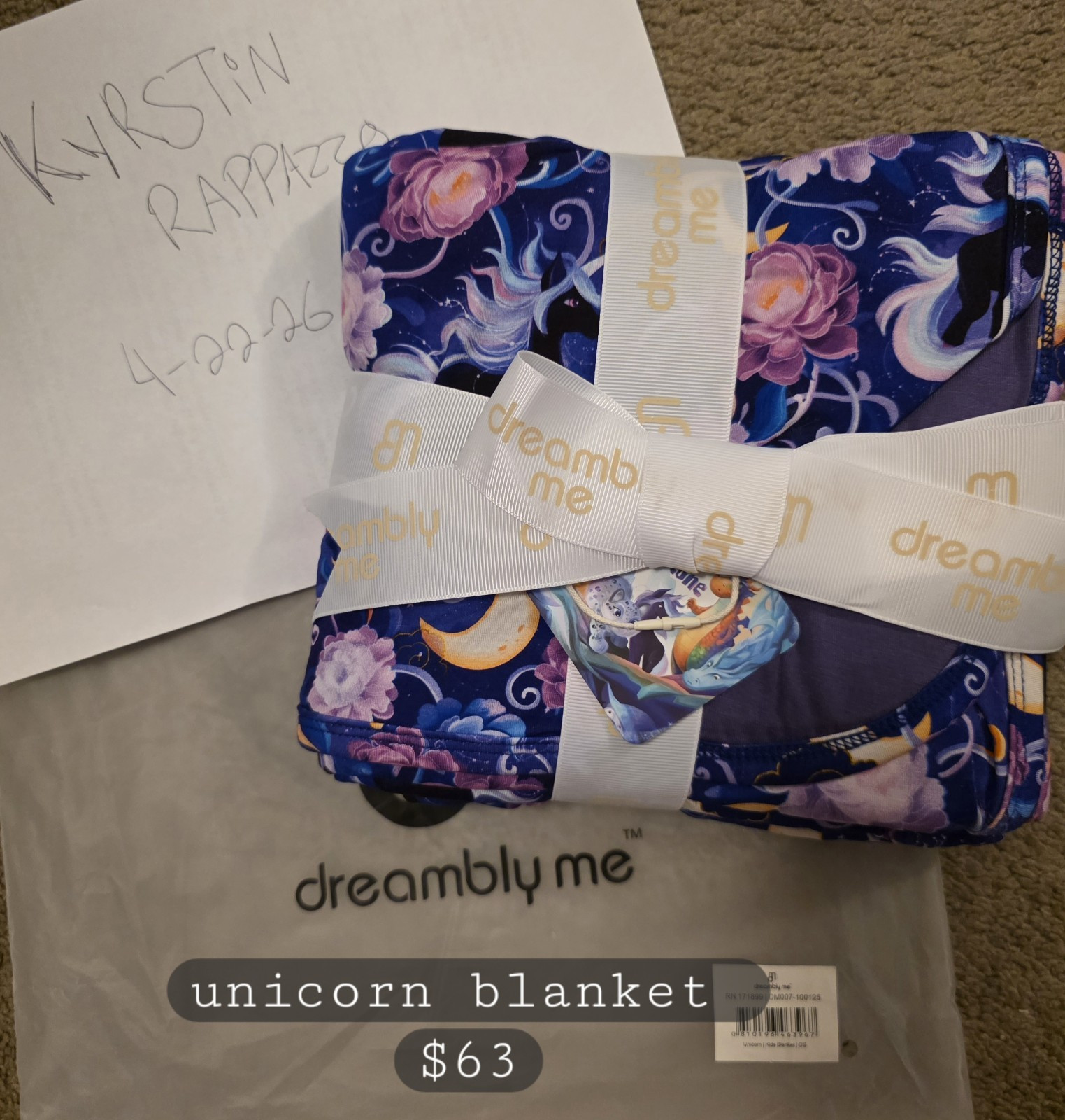 dreambly me Unicorn Blanket Multicolor Rectangular Animal Theme gallery
