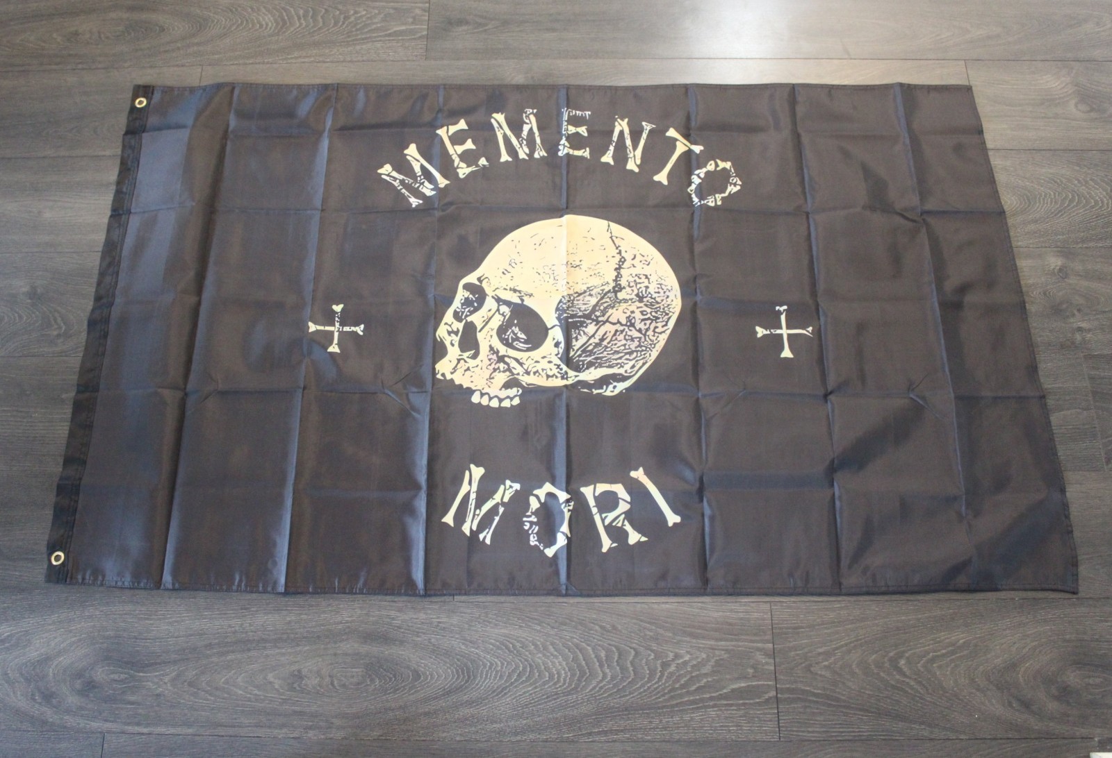 Memento Mori Banner Flag Black Skull 3x5 feet Home Gym Motivational Quote gallery