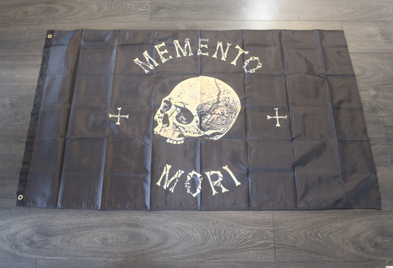 Memento Mori Banner Flag Black Skull 3x5 feet Home Gym Motivational Quote gallery