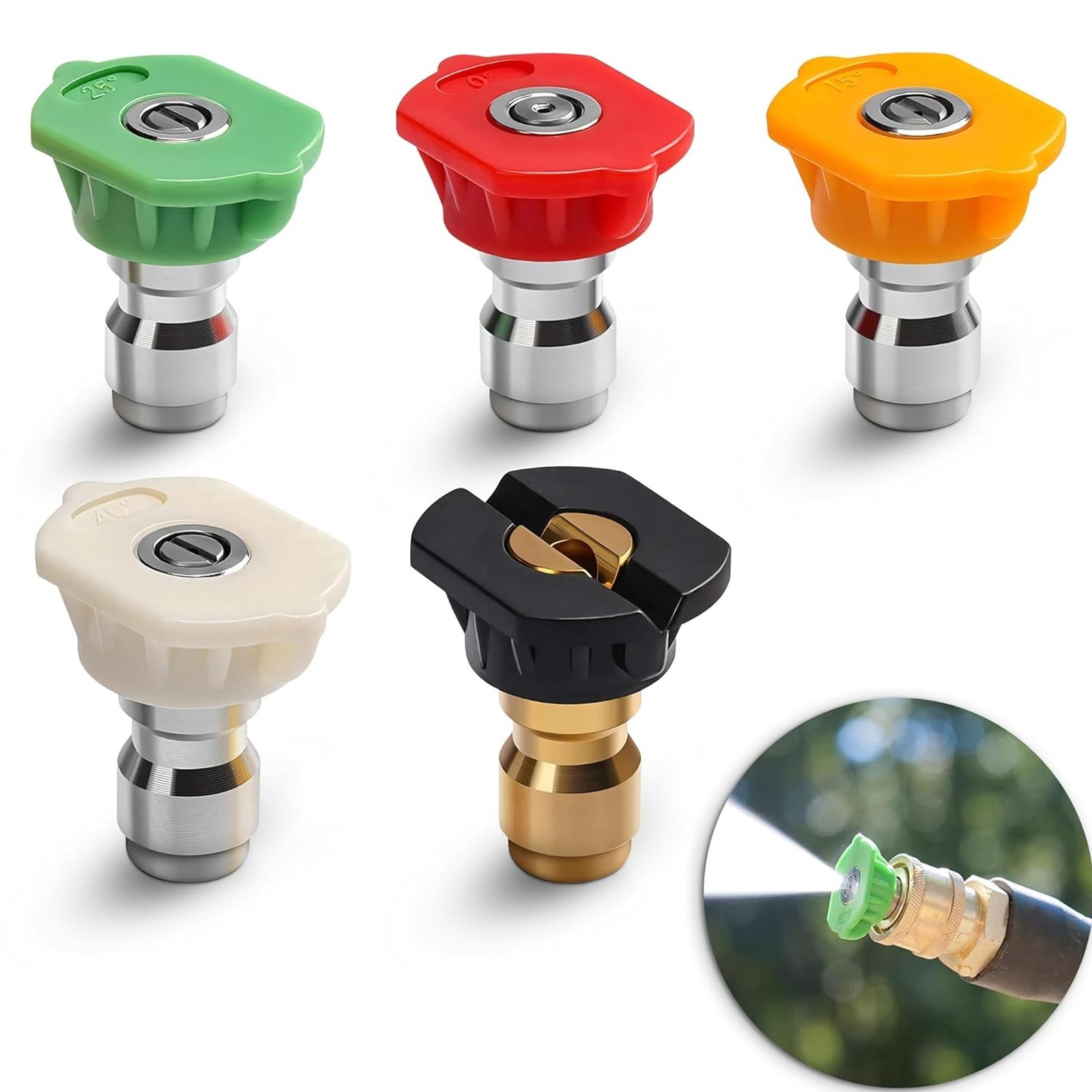 5-Piece Pressure Washer Nozzles-Multiple Spray Angles for Car & Outdoor Cleaning gallery