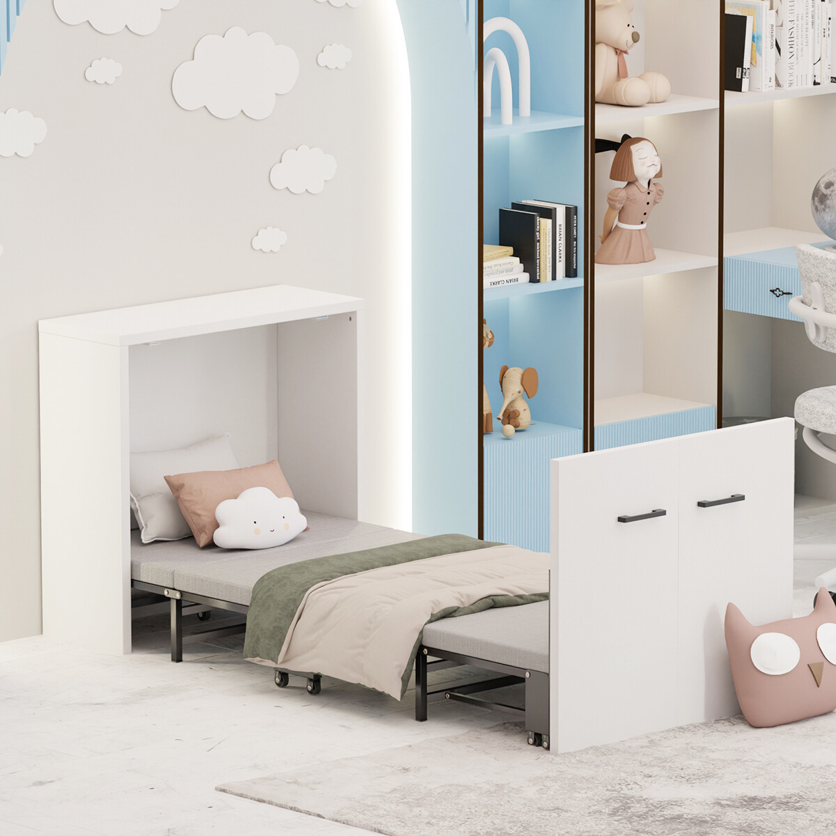 SLSY Murphy Wall Bed Space-Saving Furniture Bed Frame Folded into Cabinet & Pad gallery