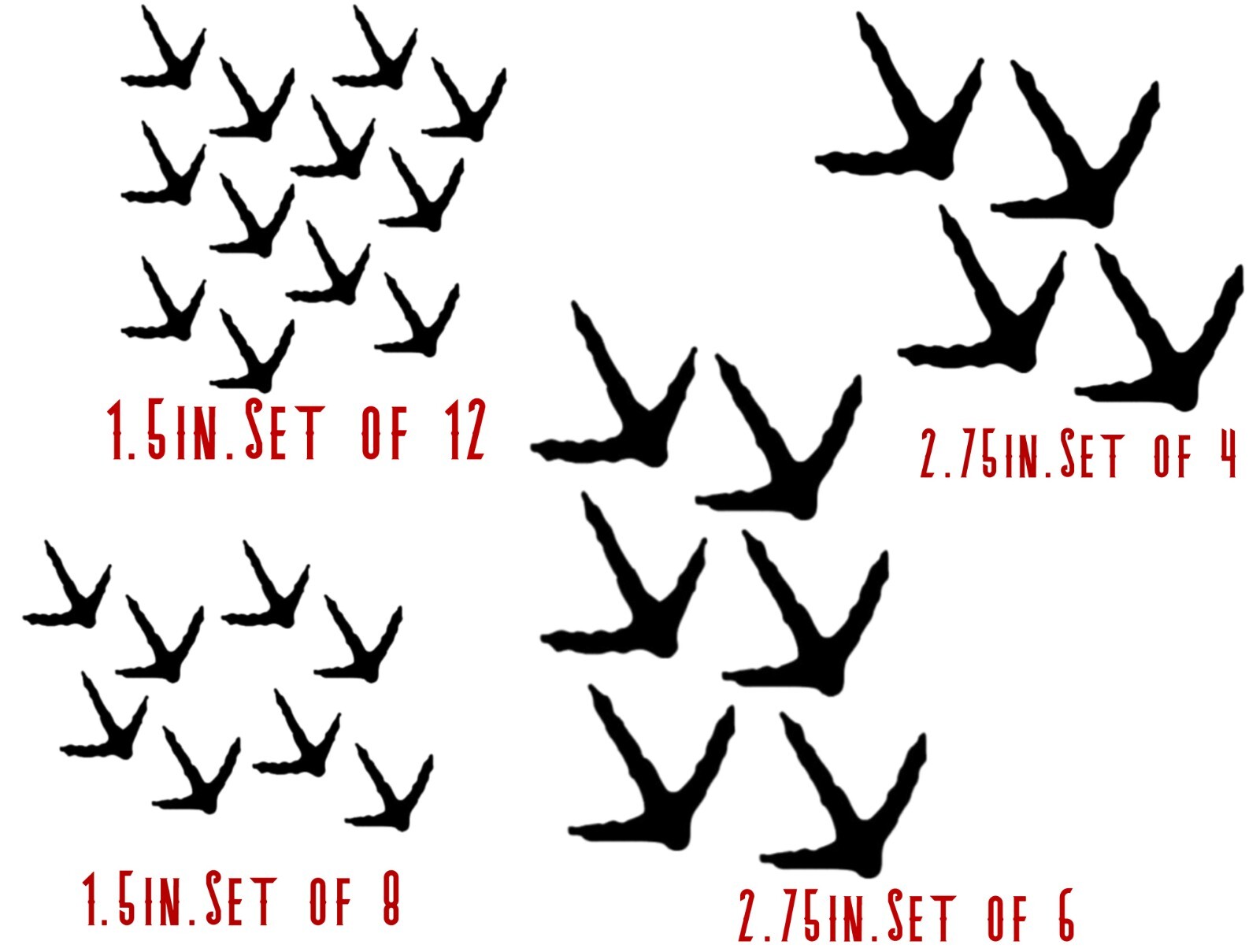 Turkey Tracks Decals Sticker Hunting - Several Colors and Sizes Available gallery