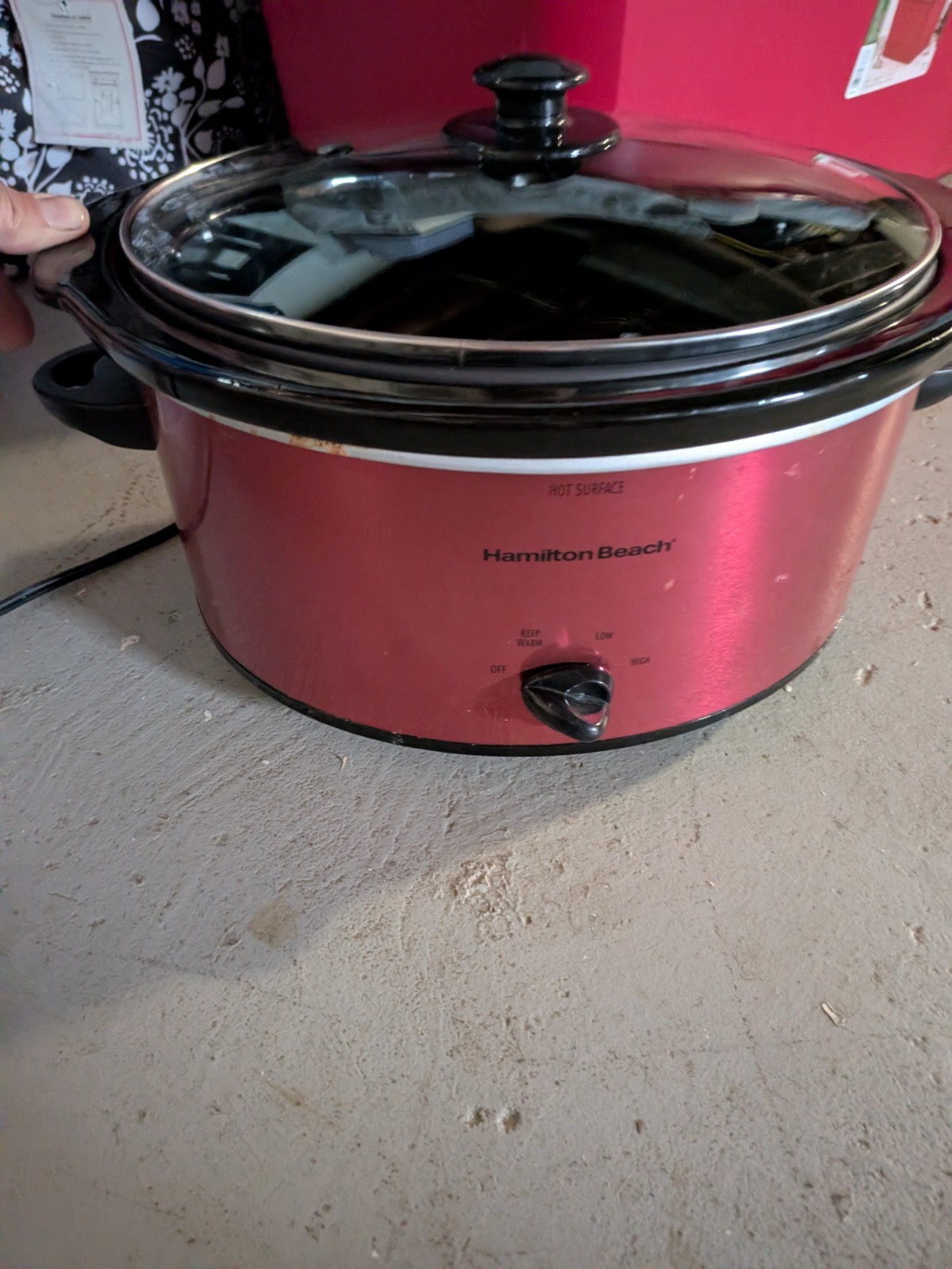 Hamilton Beach Slow Cooker Red Bosch HMT72M450 Warm Low High Settings Used gallery