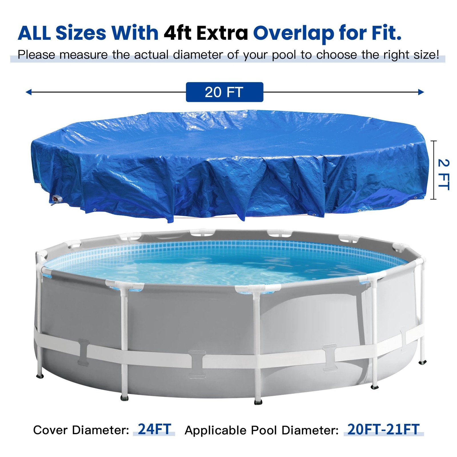 24 Ft Round Heavy Duty Winter Pool Cover,for 21ft Above Ground Pool,Cold and ... gallery