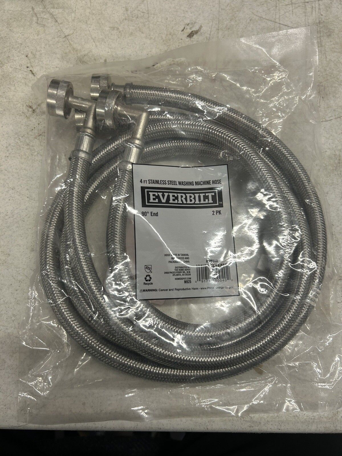 Everbilt 4 ft. Polymer Coated Stainless Steel Washing Machine Connector (2-Pack) gallery