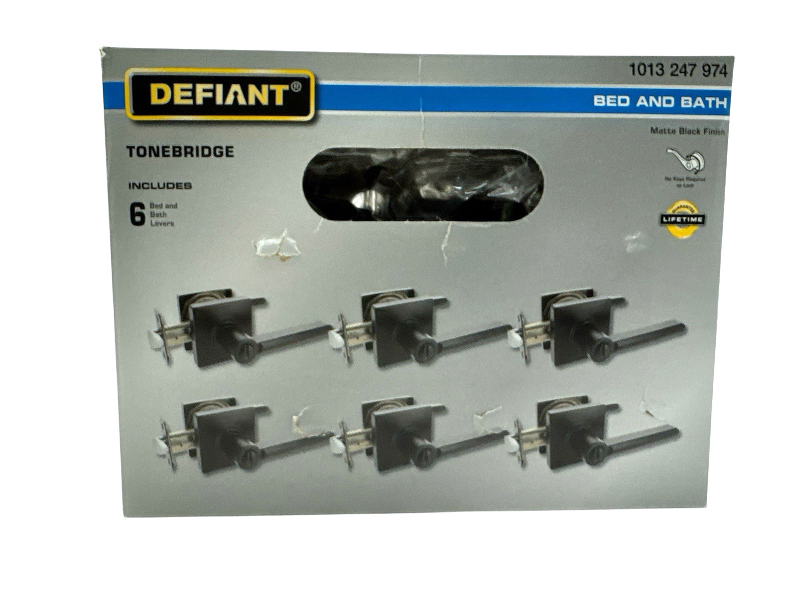 Defiant Tonebridge Bed & Bath Door Levers Matte Black 6 Pk 1013 247 974 New gallery
