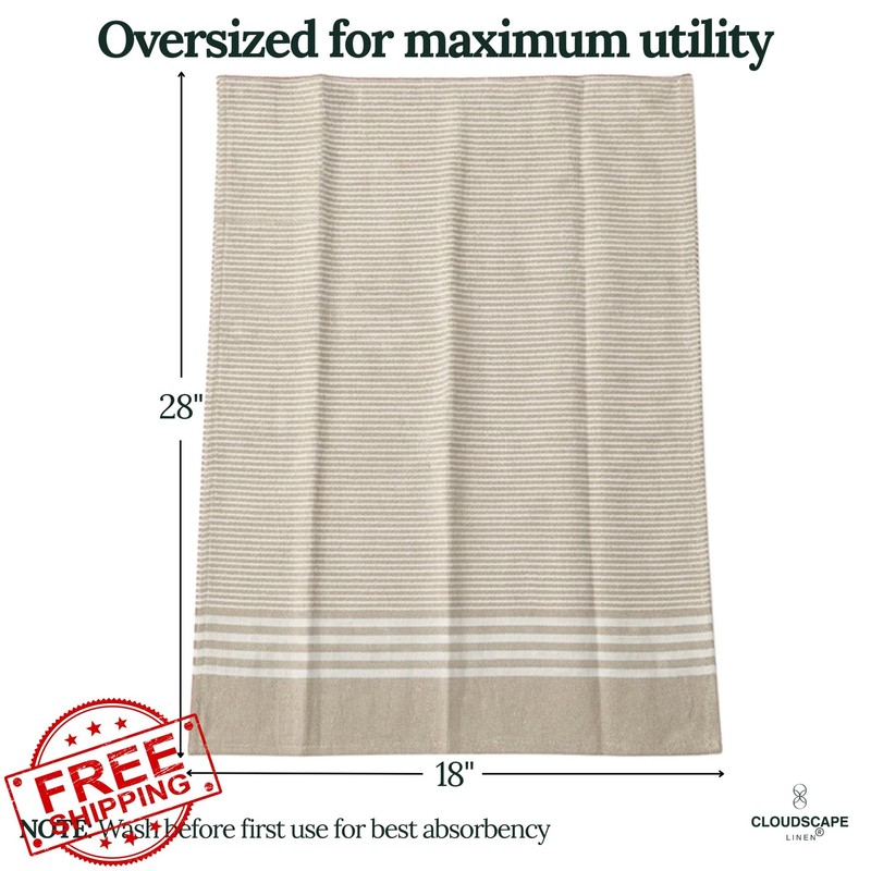CLOUDSCAPE Kitchen Towels Beige 12 Pack gallery