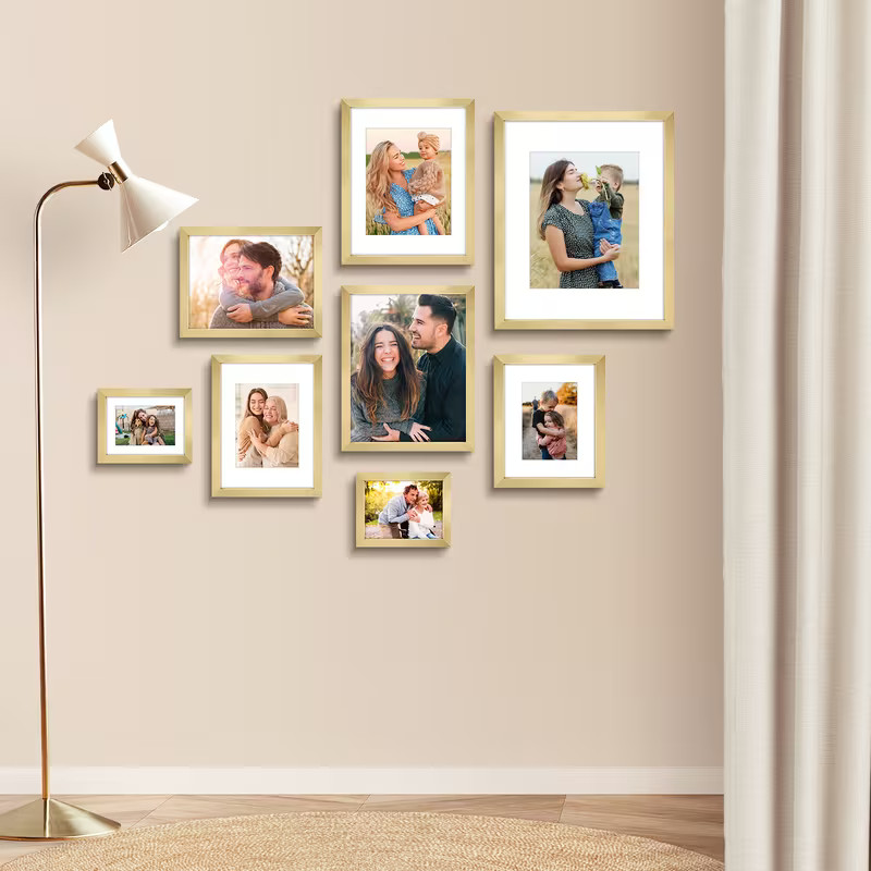 6 Pack Picture Frames Set Engineered Wood Gallery Wall Frame Set with Plexiglass gallery