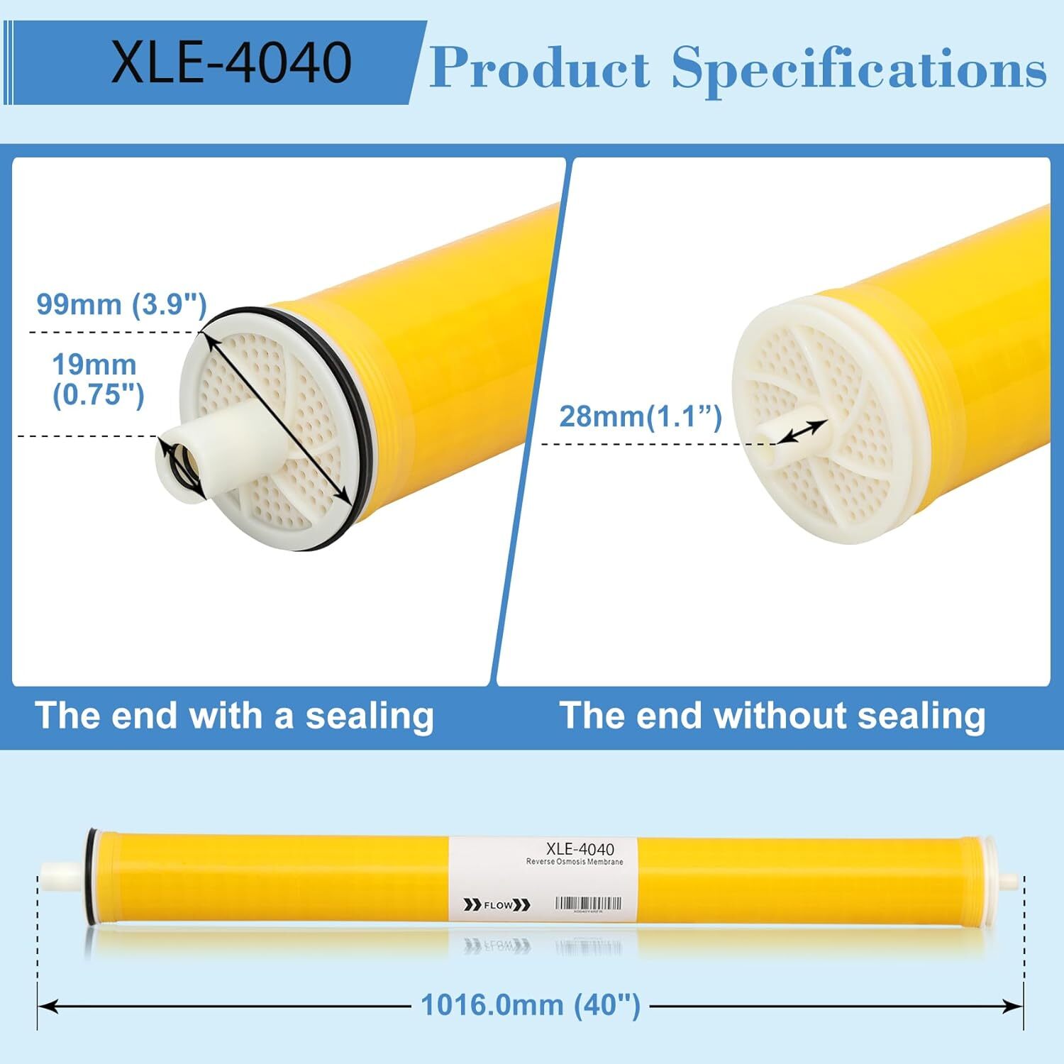 XLE 4040 Reverse Osmosis Membrane for DOW Filmtec Membrane Replacement 4"x40" US gallery