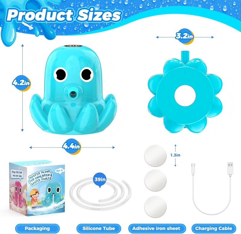 Water Table Pump, Continuous Flow Rechargeable Magnetic Octopus Pump gallery