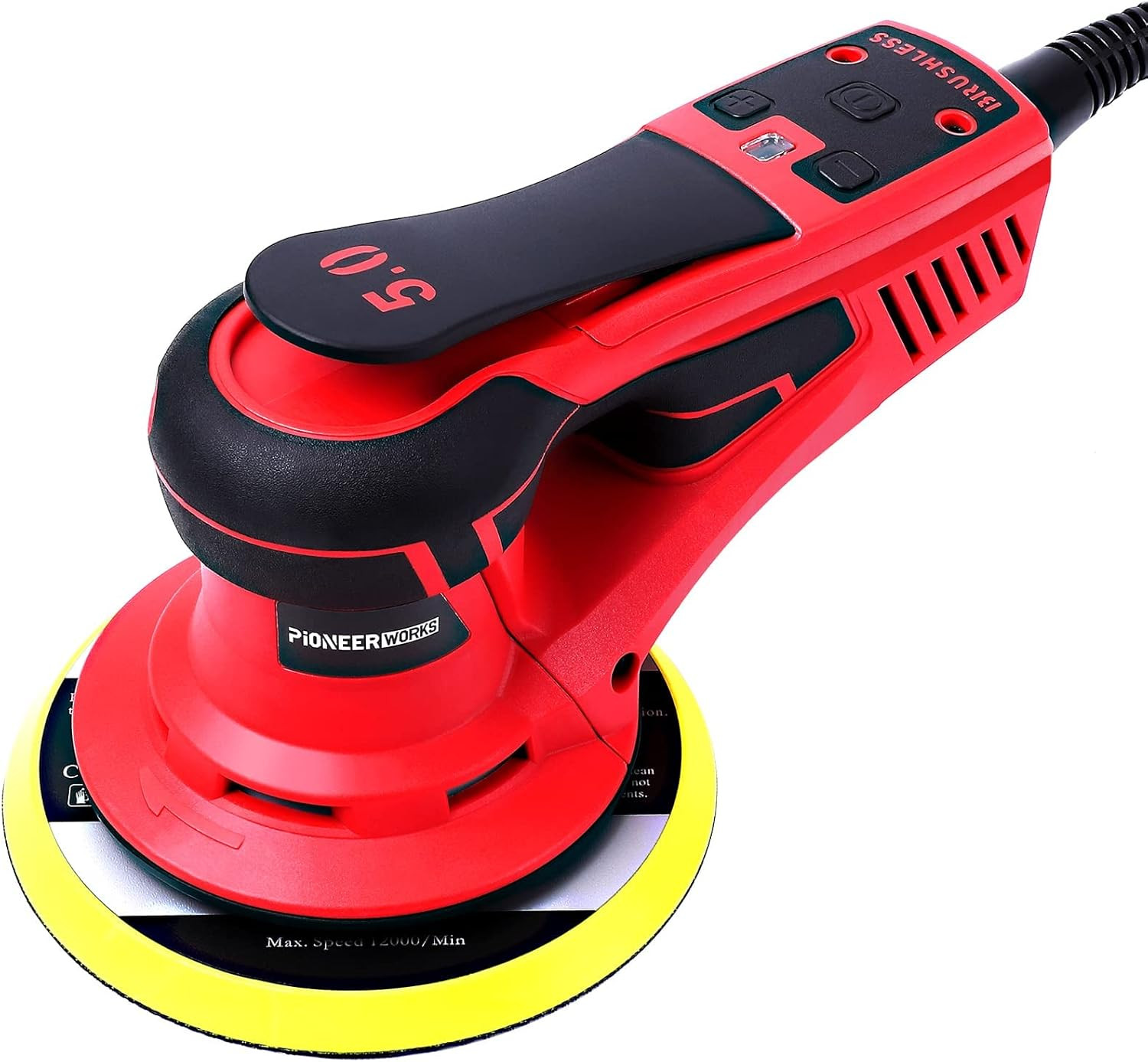 Electric Random Orbital Sander, Brushless Motor, Powerful 350W & Low Vibration gallery