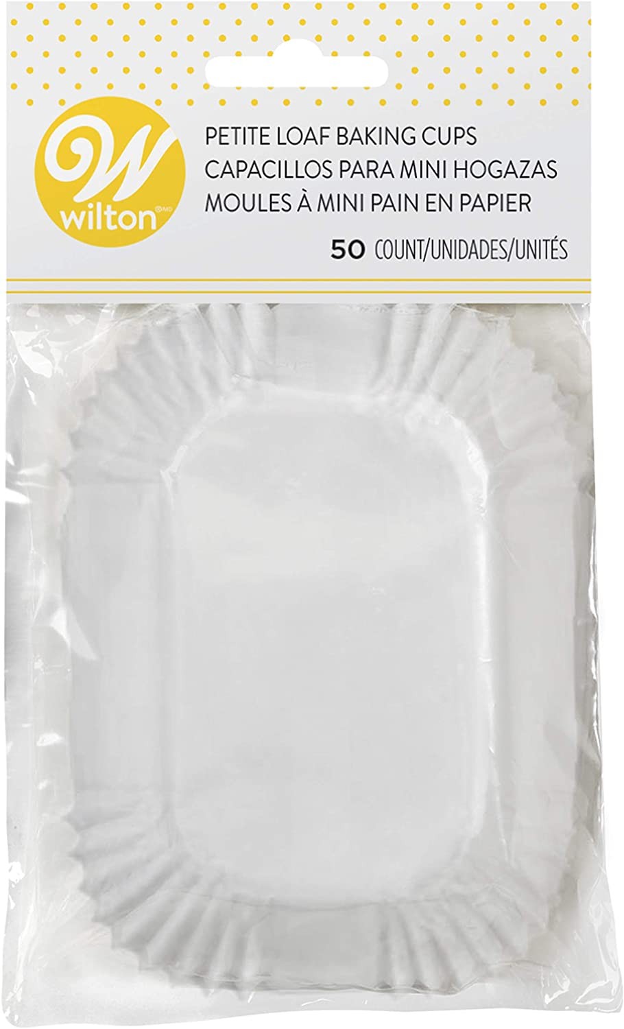Wilton 50-Count White Petite Loaf Baking Cups, 3 ¼ x 2 Inches (2-Pack) gallery