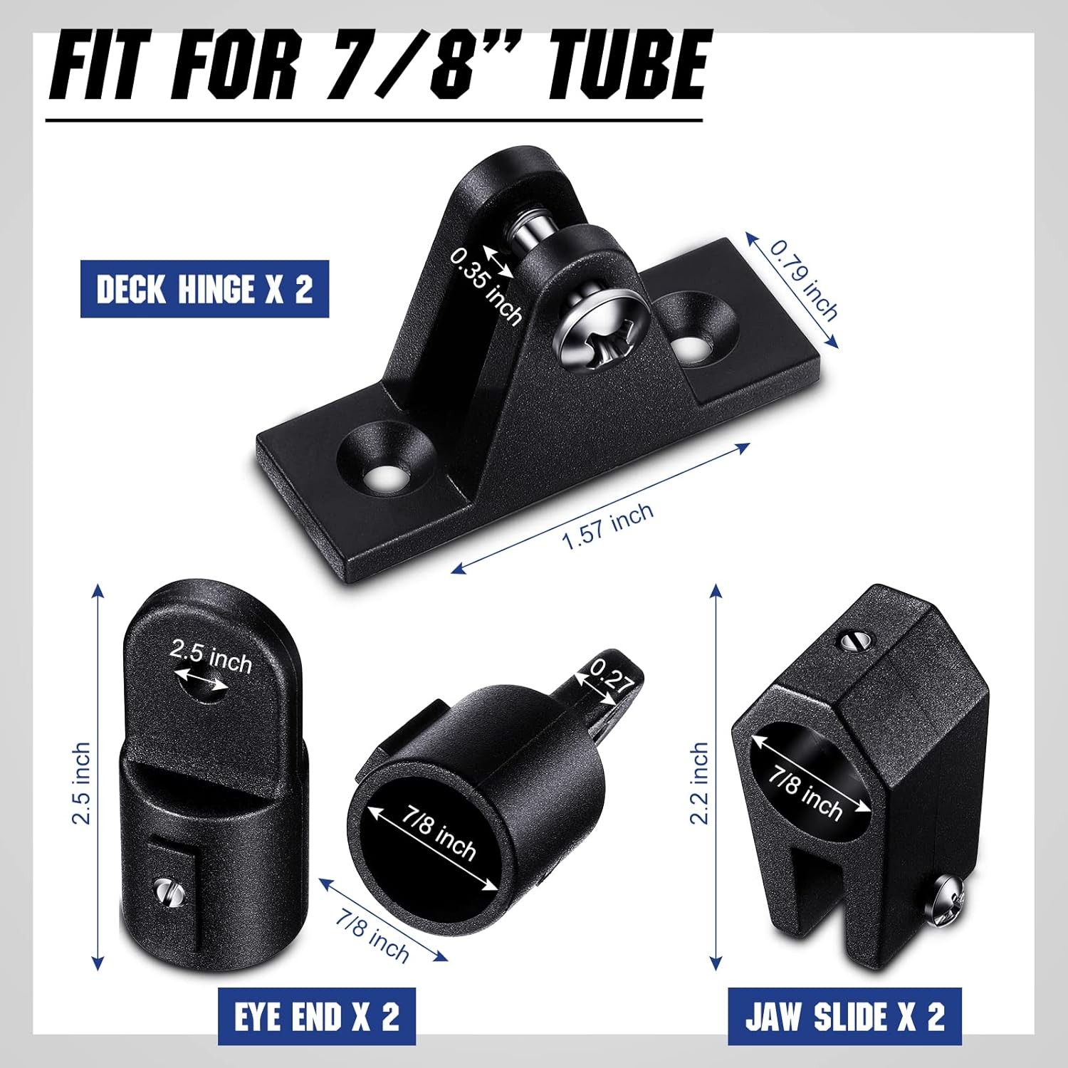 12 Pcs Bimini Top Hardware Fittings Set Includes Adjustable Bimini Top Straps wi gallery