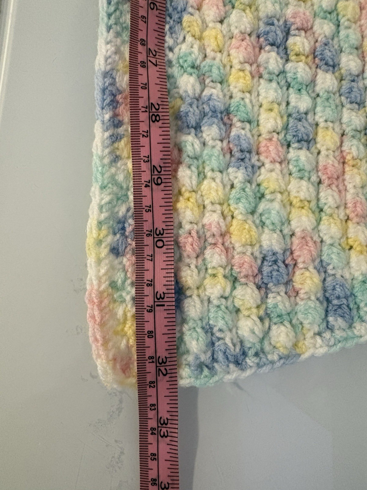 Multicolor Crochet Crib Blanket, Rectangular Unisex Baby 28 x 32 in gallery