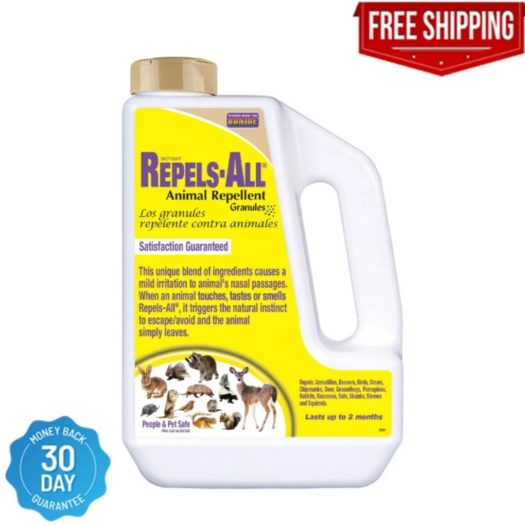 Bonide 3 lb. Repels-All Animal Repellent Granules, Repels by Taste, Smell, and T gallery