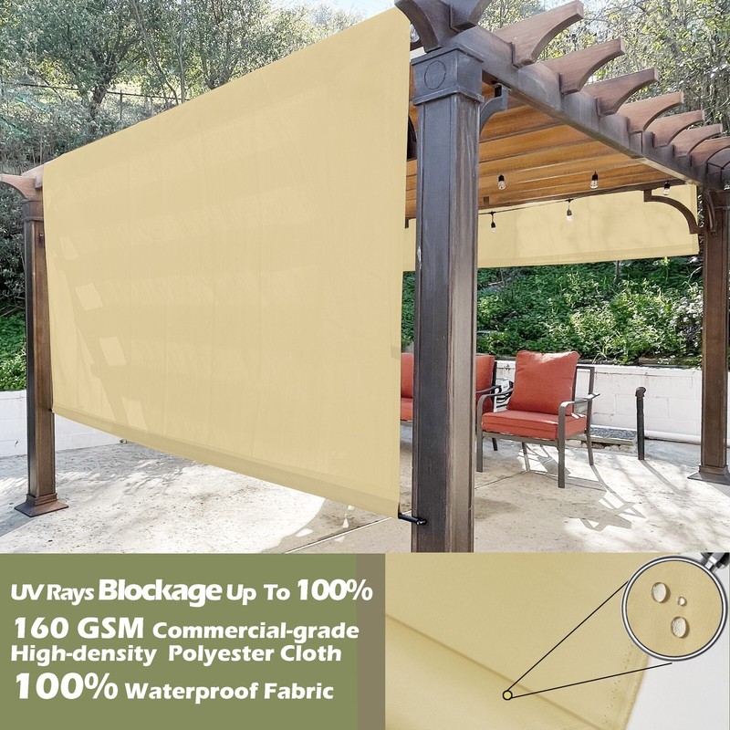 Universal Replacement Waterproof Pergola Shade Cover Canopy w/ Rod Pocket 6Color gallery