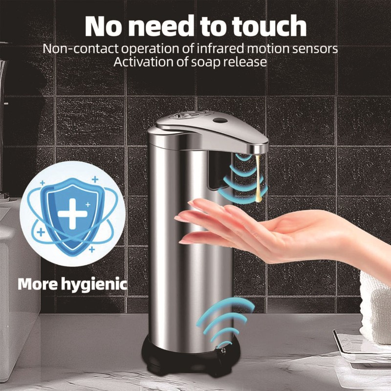 280ml Stainless Auto Handsfree Sensor Touchless Soap Dispenser Kitchen Bathroom gallery